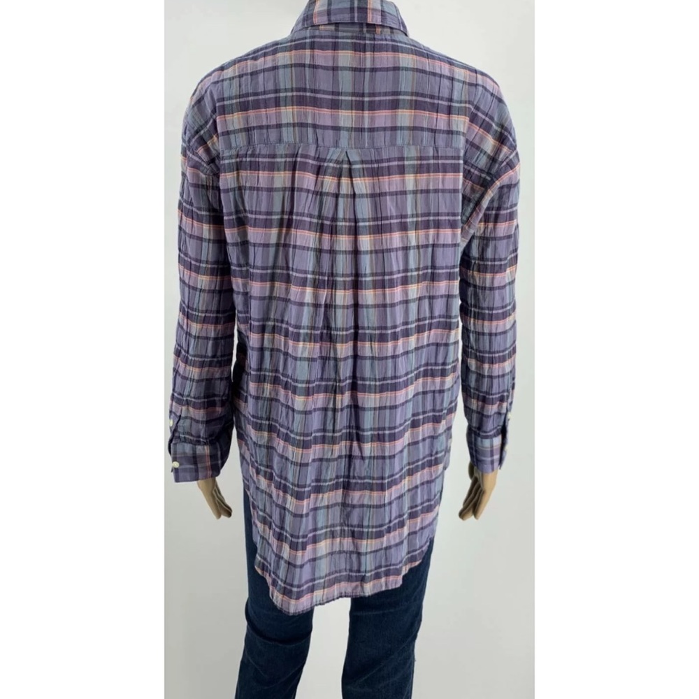 Madewell Plaid Shrunken Trapeze Shirt Gauze Tunic - Picture 5 of 8